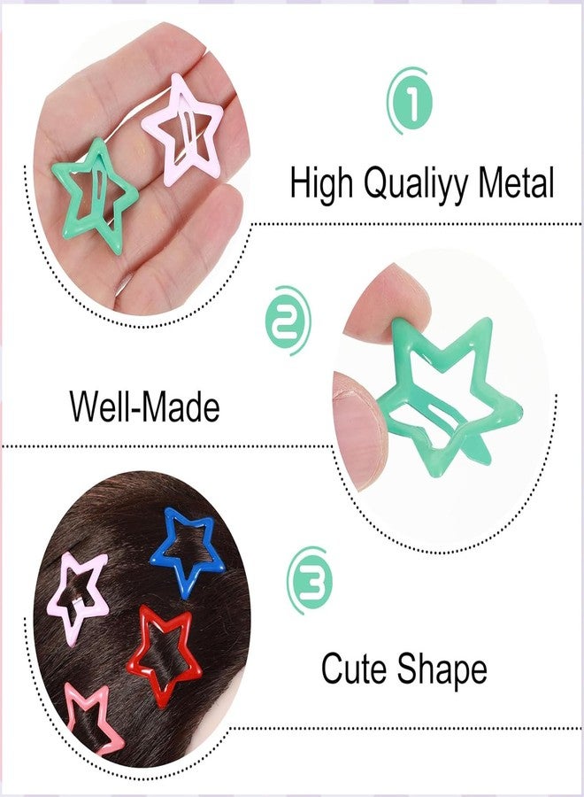 BAISAI 20 PCS Colorful Hair Clips, 1.22 Inch Y2K Accessories Star Snap Hair Clips, Non-Slip Small Star Colorful Barrettes Accessories for Girls Women - Image 4